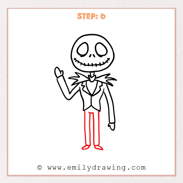 how to draw a nightmare before christmas - Step 6